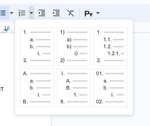 Нумерованный список